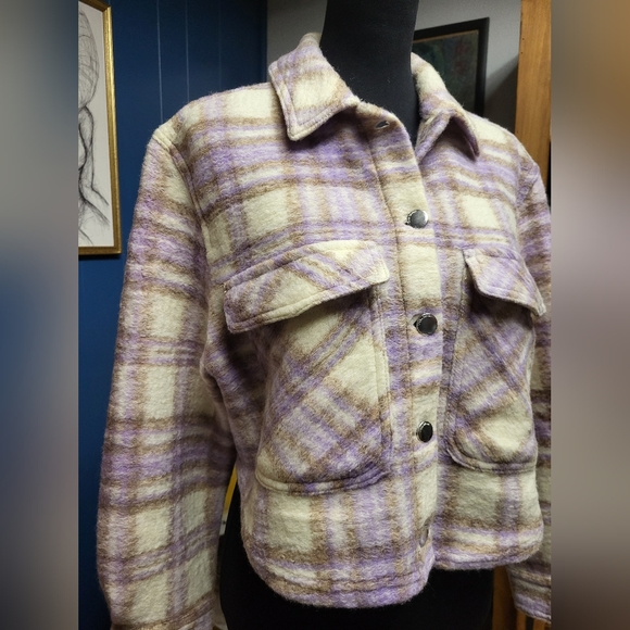 Zara Thick Cropped Flannel Size S - Picture 2 of 7